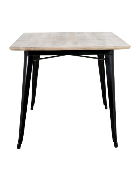Table Bolero Bistro 1450 mm - bois de manguier et acier noir