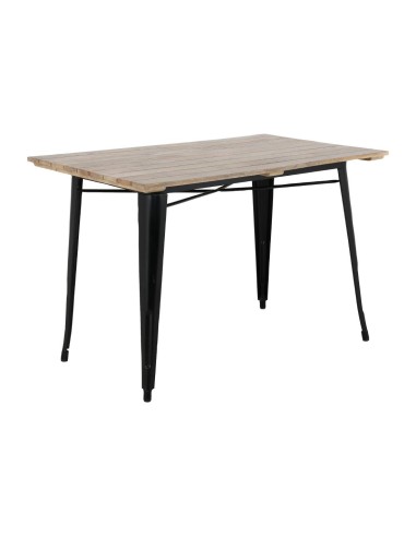 Table Bolero Bistro 1200 mm - bois de manguier & acier noir