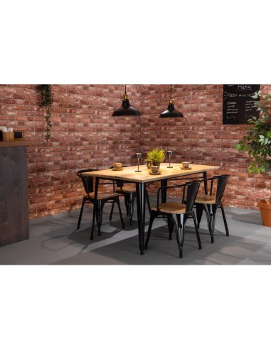 Fauteuils noirs Bolero Bistro - lot de 4, style industriel