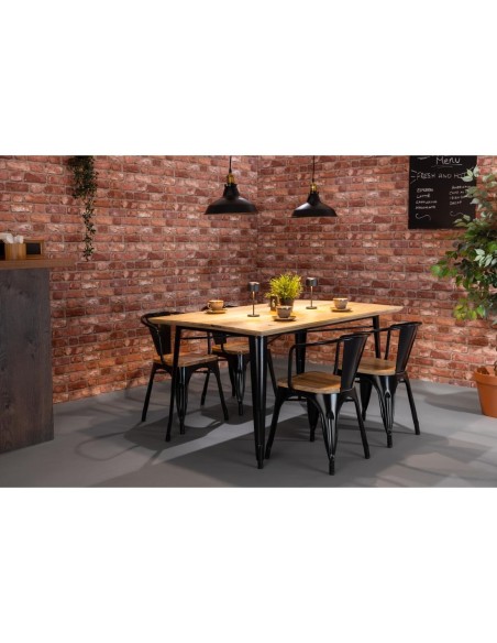 Fauteuils noirs Bolero Bistro - lot de 4, style industriel