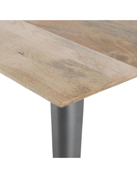 Table Bolero Bistro 1450 mm - Bois de manguier & acier gris