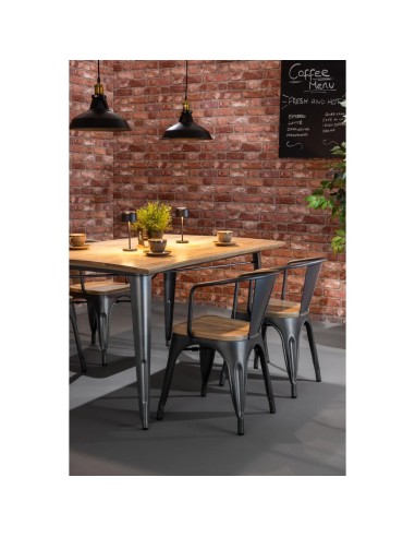Fauteuils gris acier Bolero Bistro - lot de 4