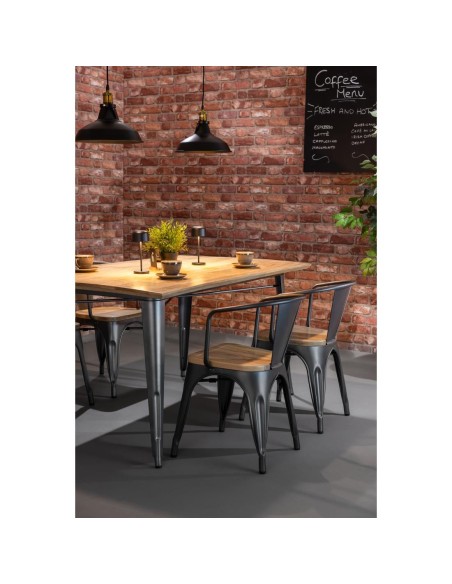 Fauteuils gris acier Bolero Bistro - lot de 4
