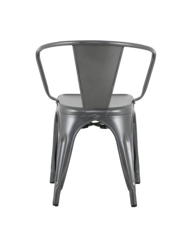 Bolero Bistro Curve Fauteuils Gunmetal - lot de 4