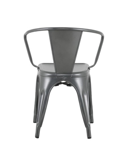 Bolero Bistro Curve Fauteuils Gunmetal - lot de 4