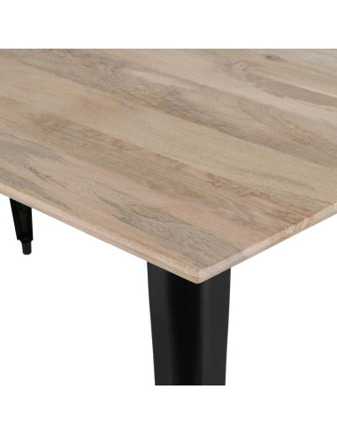 Table Bolero Bistro 1450 mm - bois de manguier et acier noir