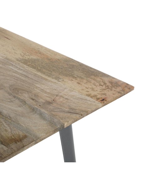Table Bolero Bistro 1450 mm - Bois de manguier & acier gris