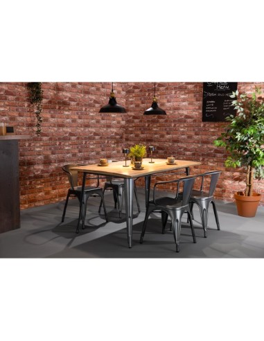 Bolero Bistro Curve Fauteuils Gunmetal - lot de 4