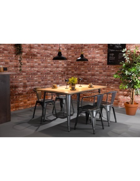 Bolero Bistro Curve Fauteuils Gunmetal - lot de 4