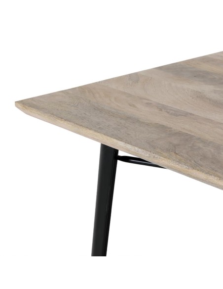 Table Bolero Bistro 1450 mm - bois de manguier et acier noir
