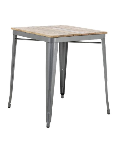 Table Bolero Bistro 650 mm - Bois de manguier & acier gris