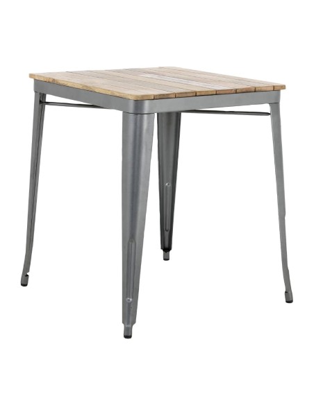 Table Bolero Bistro 650 mm - Bois de manguier & acier gris