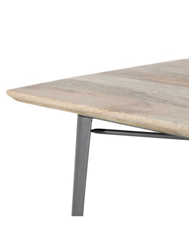 Table Bolero Bistro 1450 mm - Bois de manguier & acier gris