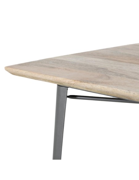 Table Bolero Bistro 1450 mm - Bois de manguier & acier gris
