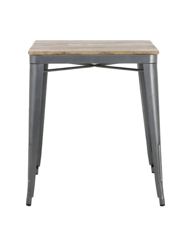 Table Bolero Bistro 650 mm - Bois de manguier & acier gris