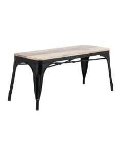 Banc Bolero Bistro 1000 mm - Lot de 2, cadre noir, assise manguier