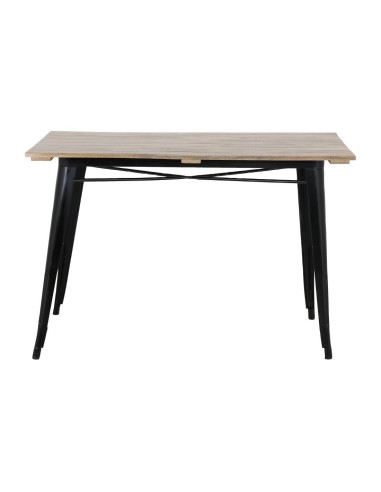 Table Bolero Bistro 1200 mm - bois de manguier & acier noir