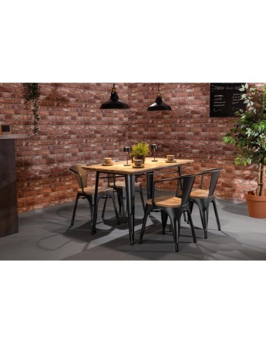 Table Bolero Bistro 1200 mm bois manguier - gris