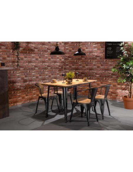 Table Bolero Bistro 1200 mm bois manguier - gris