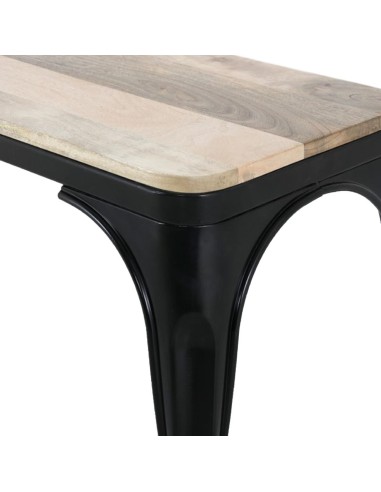 Banc Bolero Bistro 1000 mm - Lot de 2, cadre noir, assise manguier