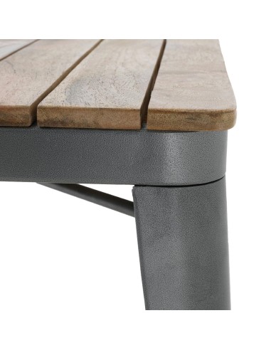 Table Bolero Bistro 650 mm - Bois de manguier & acier gris