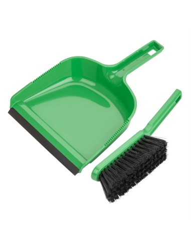 Ensemble pelle et balayette Jantex vert - Nettoyage pro