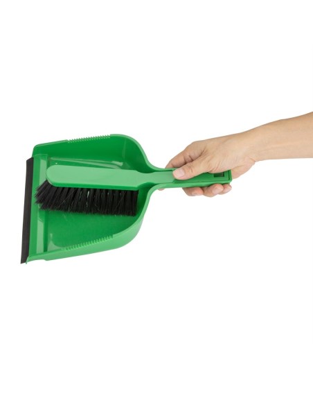 Ensemble pelle et balayette Jantex vert - Nettoyage pro