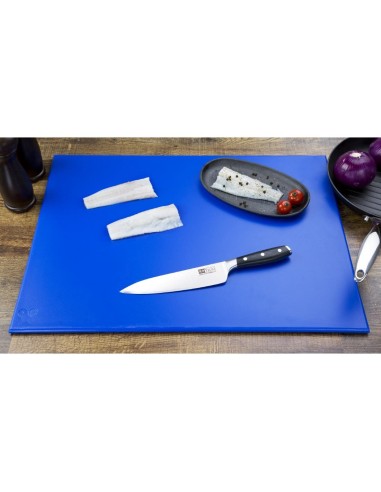 Planche à découper Hygiplas bleu 600x450 mm - Poisson cru