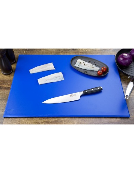 Planche à découper Hygiplas bleu 600x450 mm - Poisson cru