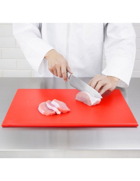 Planche à découper Hygiplas rouge - 12x450x300 mm