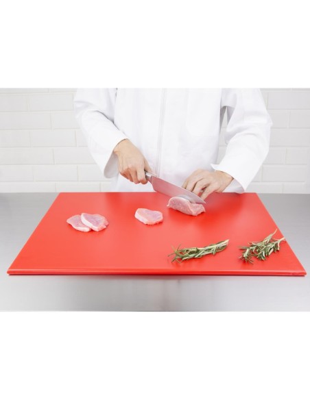 Grande planche à découper rouge Hygiplas HDPE 12x600x450 mm
