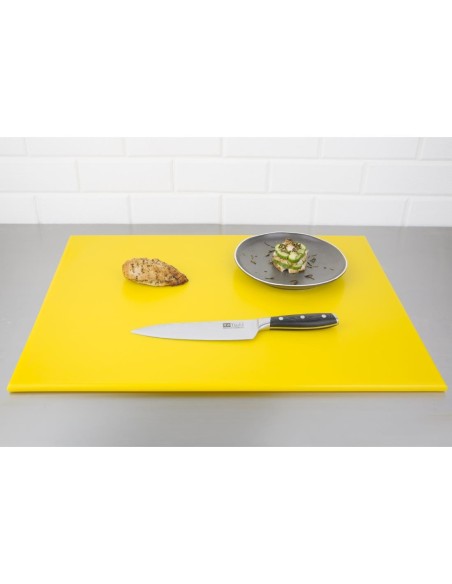 Grande planche à découper Hygiplas jaune - 12x600x450 mm