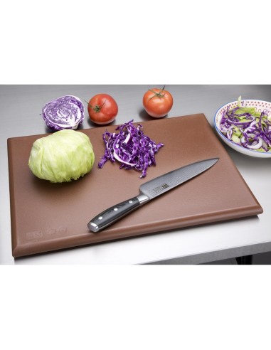 Planche à découper Hygiplas marron HDPE 450 mm - Viande cuite