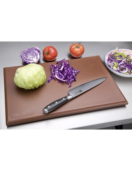 Planche à découper Hygiplas marron HDPE 450 mm - Viande cuite