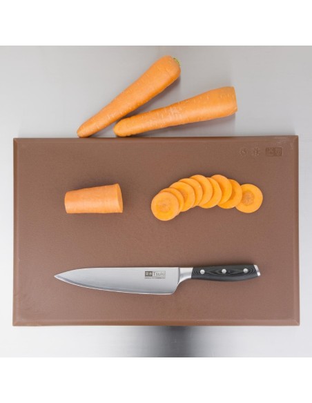 Planche à découper Hygiplas marron HDPE 450 mm - Viande cuite