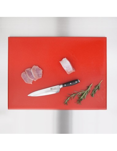 Planche à découper Hygiplas rouge 600 mm - Viande crue