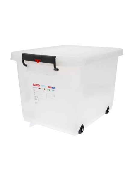 Conteneur alimentaire mobile 50L Araven - Transparent