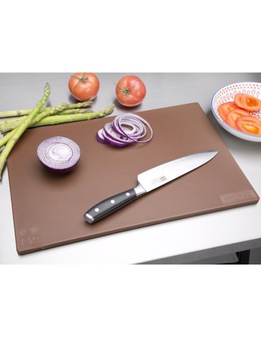 Planche à découper Hygiplas marron 450x300 mm - Sans BPA