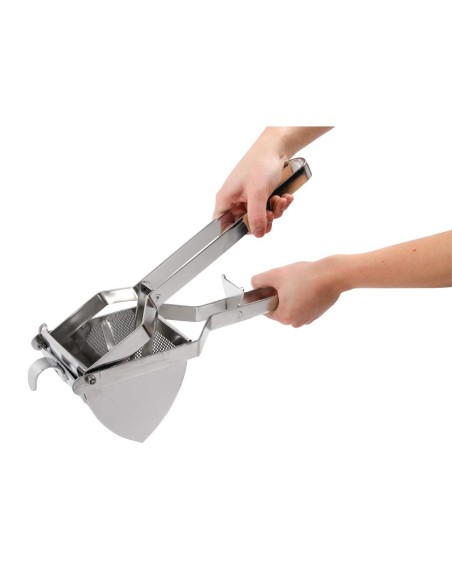 Presse-purée professionnel Vogue en inox - 10x10 cm