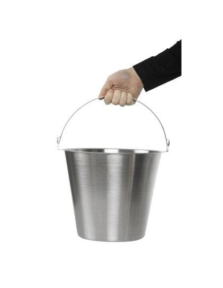 Seau inox Jantex 12L - robuste et facile à nettoyer