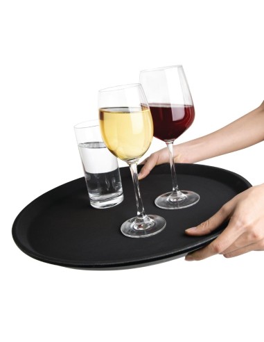 Plateau antidérapant Olympia Kristallon 406mm noir - Fibre de verre