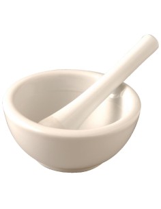 Pilon et mortier Vogue 115 mm en porcelaine - Blanc