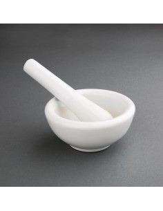 Pilon et mortier Vogue 115 mm en porcelaine - Blanc 2