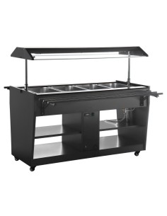 Buffet central chauffant Buffalo noir 2 kW - 4 x 1/1 GN