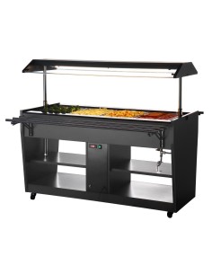 Buffet central chauffant Buffalo noir 2 kW - 4 x 1/1 GN 2
