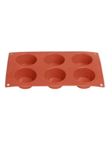Plaque 6 moules à gâteau rond silicone Vogue - 6 portions