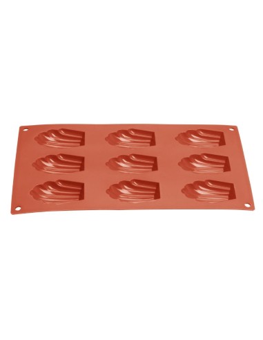 Plaque silicone 9 moules à madeleine Vogue - orange