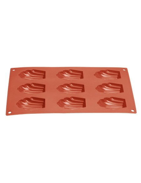 Plaque silicone 9 moules à madeleine Vogue - orange