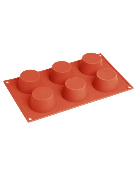 Plaque 6 moules à gâteau rond silicone Vogue - 6 portions