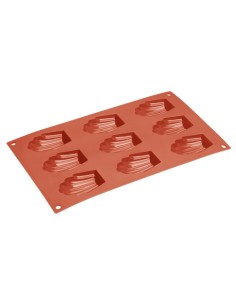 Plaque silicone 9 moules à madeleine Vogue - orange 2